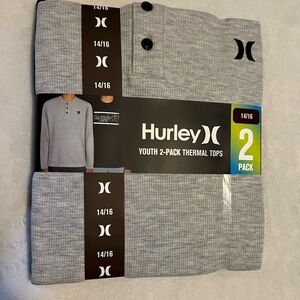 HURLEY youth 2pack long sleeve thermals size 14/16 NWT